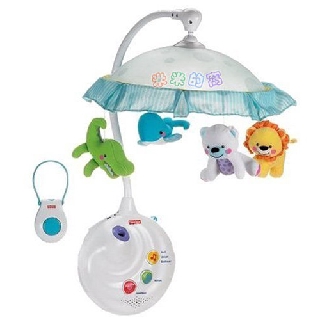 米米的窩 玩具租賃 Fisher-Price 費雪 可愛動物豪華兩用聲光床鈴 可愛動物世界音樂吊鈴 [出租品]