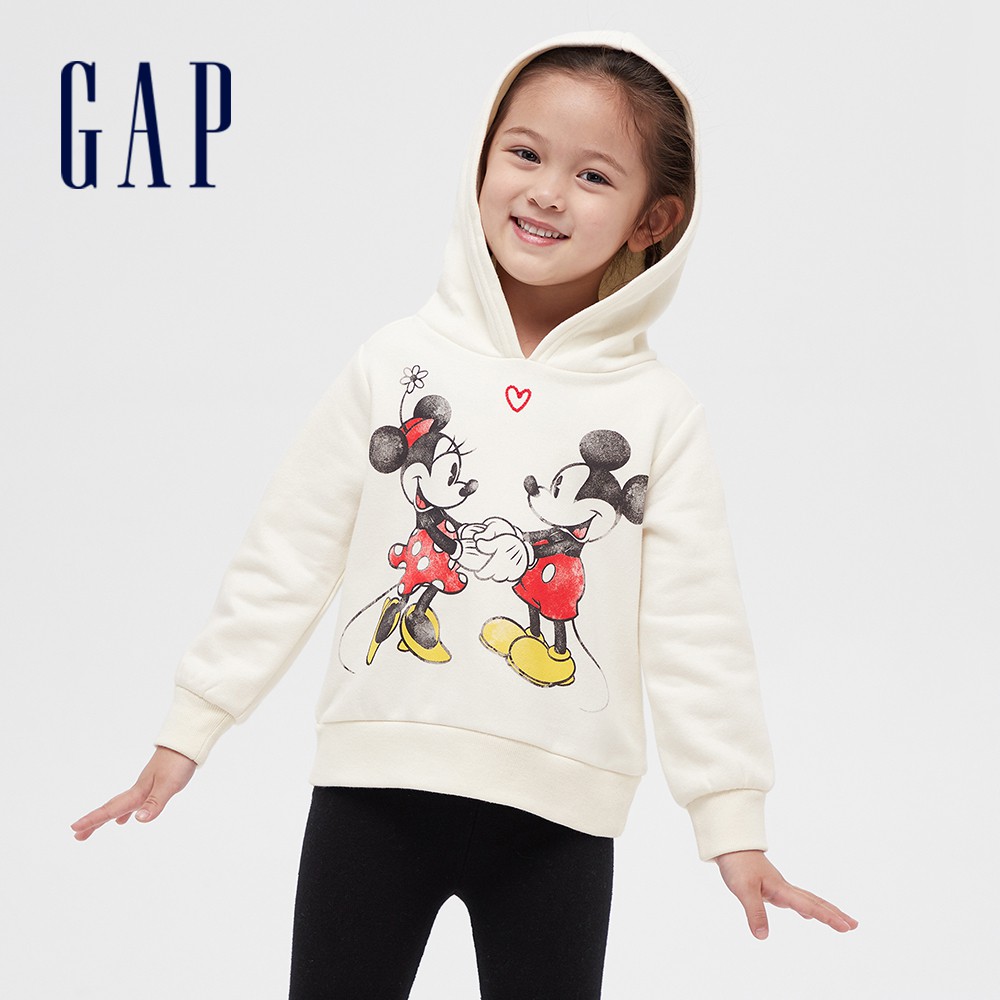 Gap 女幼童裝 Gap x Disney迪士尼聯名 帽T 碳素軟磨系列-米妮圖案(649420)