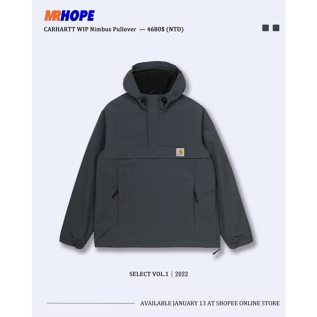 【MR.HOPE】歐線 Carhartt WIP Nimbus Pullover 衝鋒外套 秋冬版 羊毛內裏 防風外套