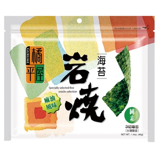 橘平屋 巖燒三切海苔(麻油風味) 40g【家樂福】