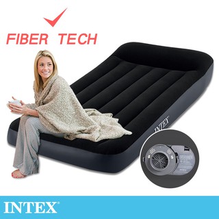 【INTEX】舒適單人加大(FIBER TECH)內建電動幫浦 充氣床-寬99cm 15020120(64145ED)