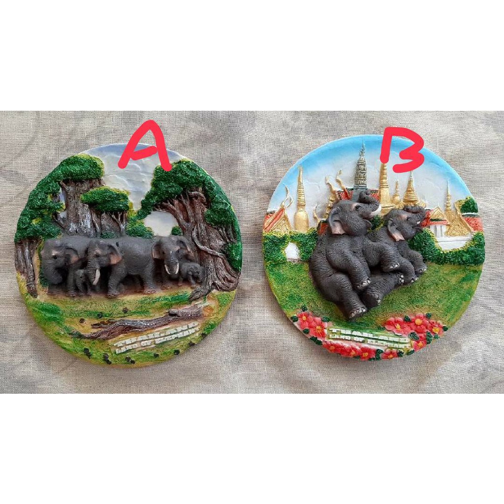 【紫晶小棧】大象圓盤擺飾 裝飾品 掛飾 泰國 居家佈置 藝術品 (2款) 立體掛件