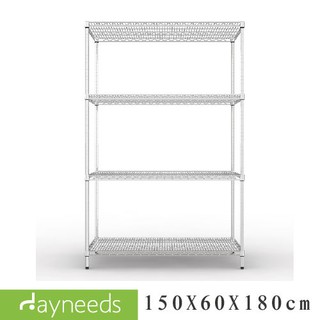 dayneeds 荷重型四層置物架150x60x180公分(電鍍插管) 鐵力士架 收納架 廚房架 置物櫃