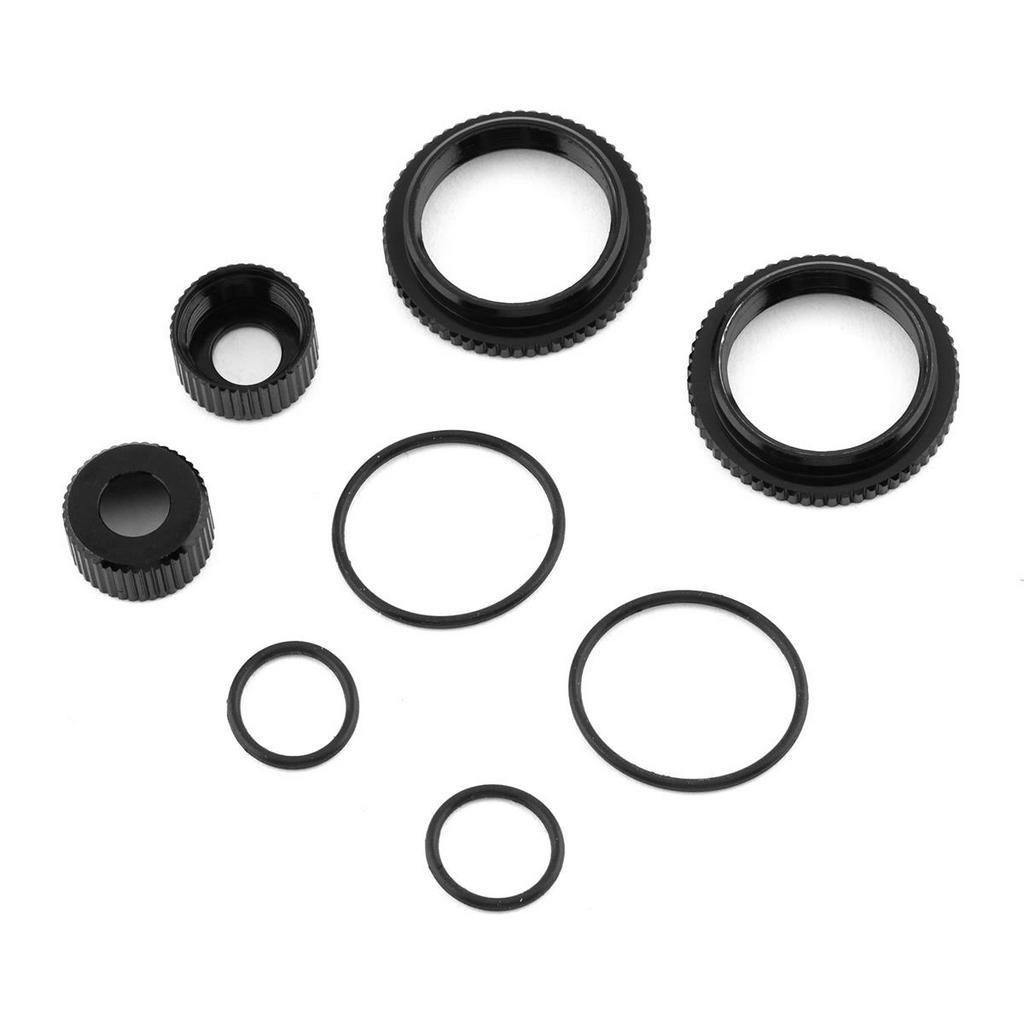 尼克模型 Team Associated 13mm 避震器調整環跟下螺帽組 (含O環) (黑色) 2pcs