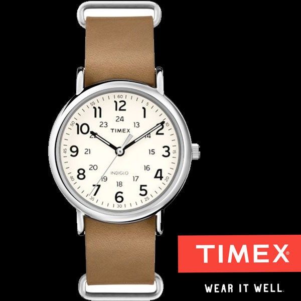 TIMEX 天美時 數字淺咖啡色皮帶錶 38mm焦糖米白 夜光冷光面板 TXT2P492 公司貨