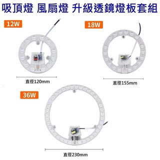 LED 吸頂燈 風扇燈 透鏡一體LED燈板 圓型燈管改造燈組 圓形光源貼片 2835 led燈盤不刺眼 無暗區 110V
