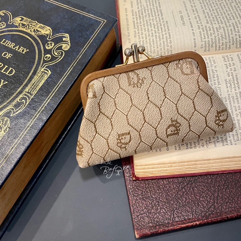 Christian Dior 迪奧· Vintage · 蜂巢格老花 雙層口金 卡包零錢袋 古董皮件