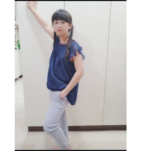 Kenzo女童藍色收口休閒長褲