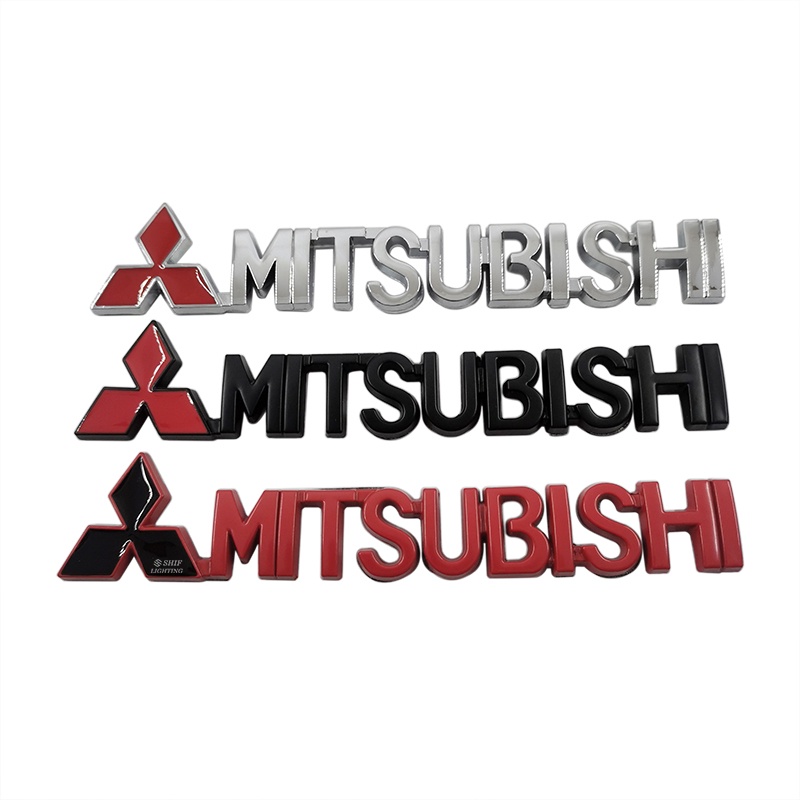 MITSUBISHI 1 x 三菱金屬字母汽車後標誌徽章貼紙三菱貼花更換