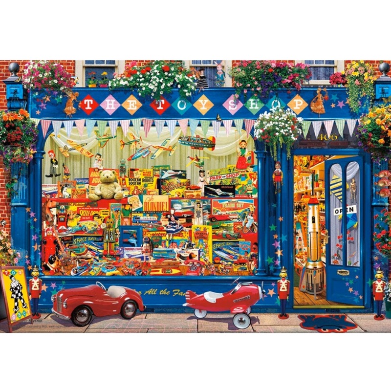 日本世界極小片 1000片拼圖 玩具商店廚窗