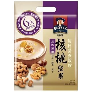桂格每日營養穀珍 核桃堅果無新增糖250g(25gx10包)【家樂福】