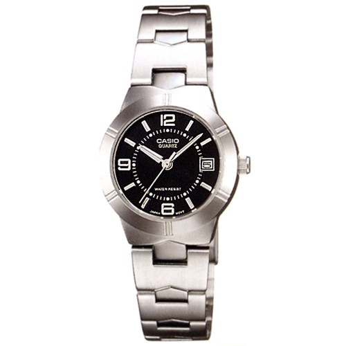 【CASIO】都會流行氣質腕錶-黑(LTP-1241D-1A)正版宏崑公司貨
