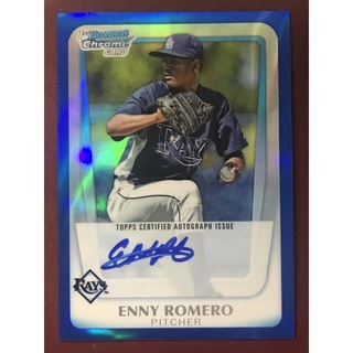 Enny Romero 千葉羅德海洋隊洋投限量亮面簽名 2011 Bowman Chrome #BCP192 Auto