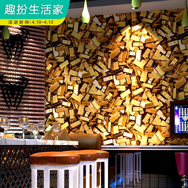 現貨新款ktv閃光墻布主題包廂酒吧3d立體背景反光黃金色土豪金塊墻紙壁紙 蝦皮購物