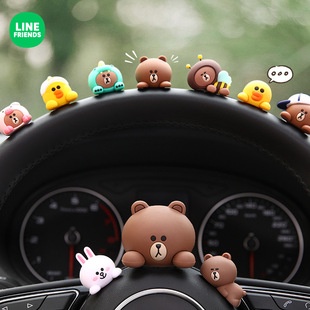 LINE FRIENDS熊大莎莉兔兔汽車用品車內公仔(組合)