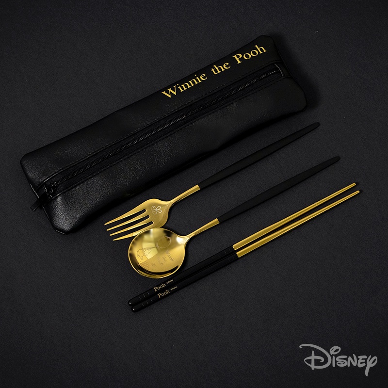 迪士尼｜金典維尼不鏽鋼餐具組 湯匙 筷子 叉子 不鏽鋼  餐具  CA726 文具旗艦店