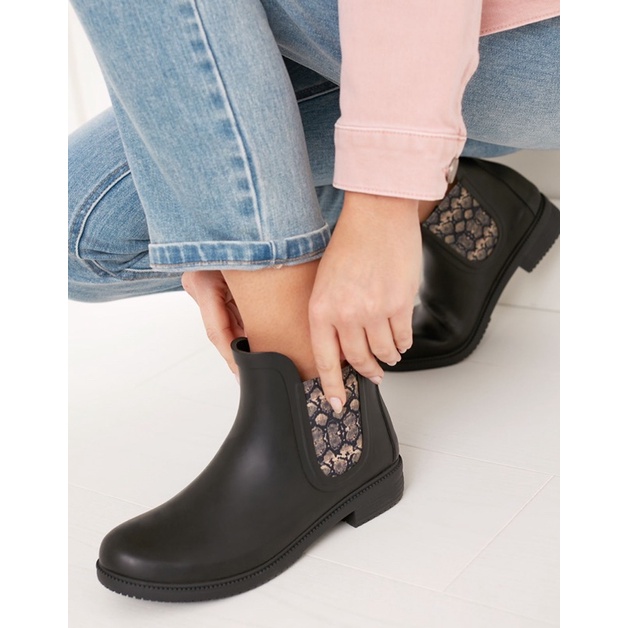 Miolla 英國品牌Joules 黑色側面彈力短筒雨鞋/雨靴