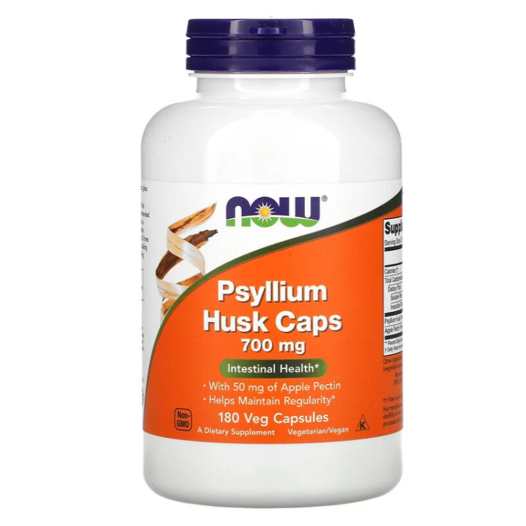 素食 車前子 Psyllium Husk Caps 700mg 180顆 蘋果果膠 膳食纖維《Now Foods》健而婷