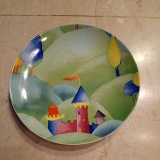 香港 multiple choice 陶瓷餐盤 盤子 19.5cm 瓷盤 城堡圖案 檢驗合格