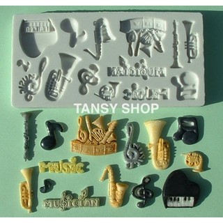 H02【TANSY SHOP】 其他 音樂/管弦樂/鋼琴/矽膠翻糖模具皂模巧克力模/蛋糕/烘焙超輕粘土模具