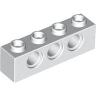 LEGO 370101 3701 白色 1X4 科技 圓孔磚 附3圓孔