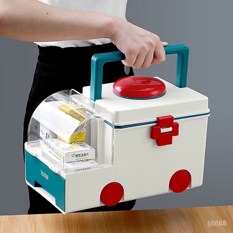 大容量塑料藥箱 家用醫藥醫療箱 手提大號收納儲藏箱 救護車醫藥箱