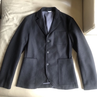 保證正品 KENZO 黑色 毛料 厚挻 修身 休閒西裝 外套 夾克 size M