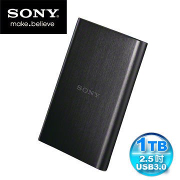 SONY 髮絲紋 1TB USB3.0 2.5吋行動硬碟 HD-E1 內附加密軟體可保護硬碟資料的存取 1T