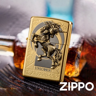 ZIPPO 尊爵獨角獸(金色)防風打火機 韓國設計 官方正版 現貨 限量 禮物 送禮 客製化 終身保固 ZA-1-32A