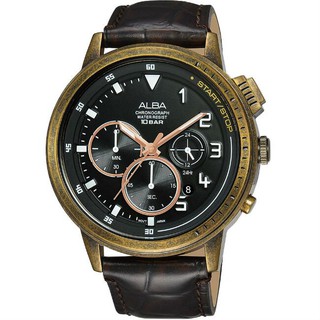 ALBA 雅柏 VD53-X340U(AT3G40X1) 限量復刻計時腕錶/ 黑面 44.5mm