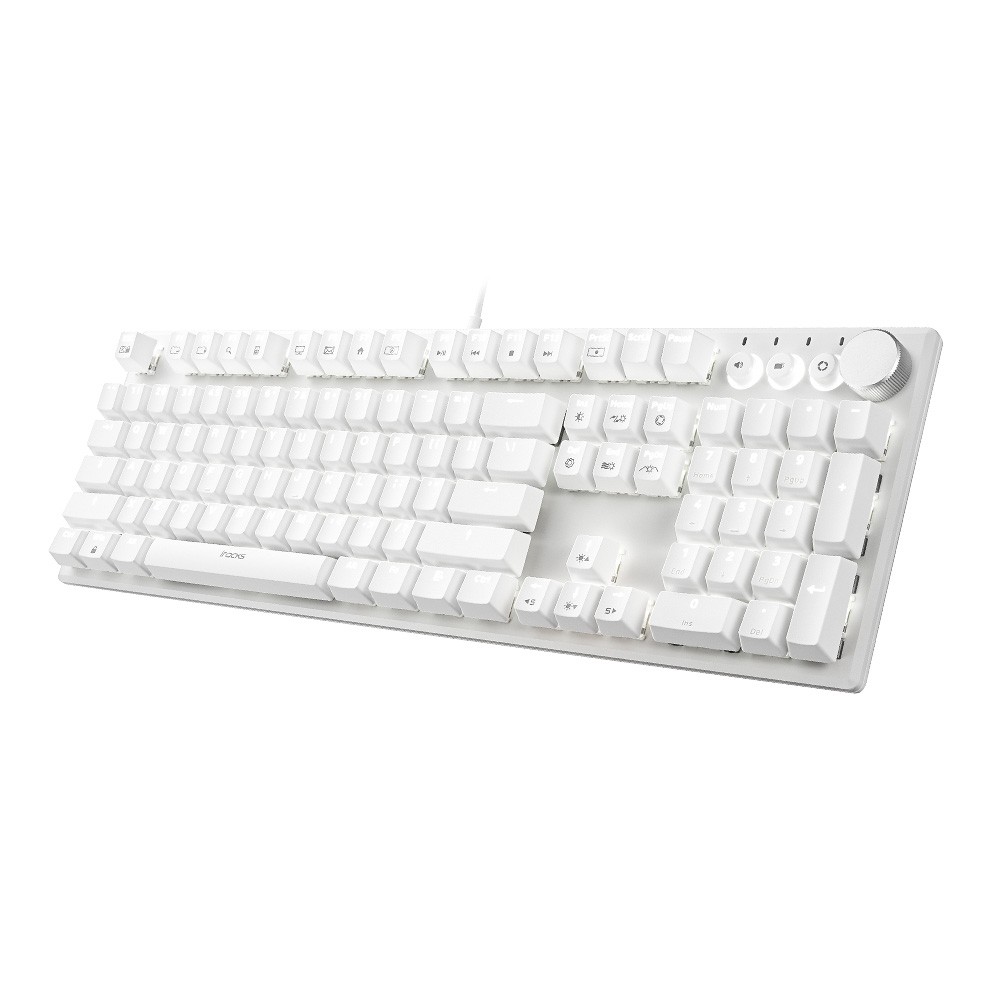 irocks K74M 機械式鍵盤-熱插拔Gateron軸-白色白光 現貨 廠商直送