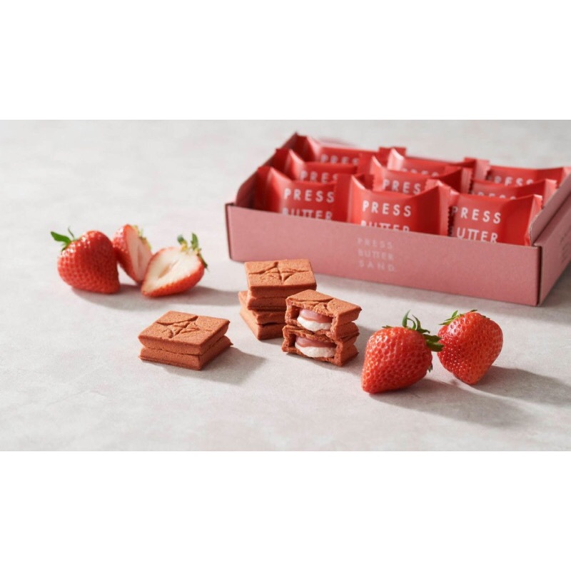 現貨🇯🇵代購 PRESS BUTTER SAND 焦糖奶油夾心餅乾 草莓 榛果巧克力