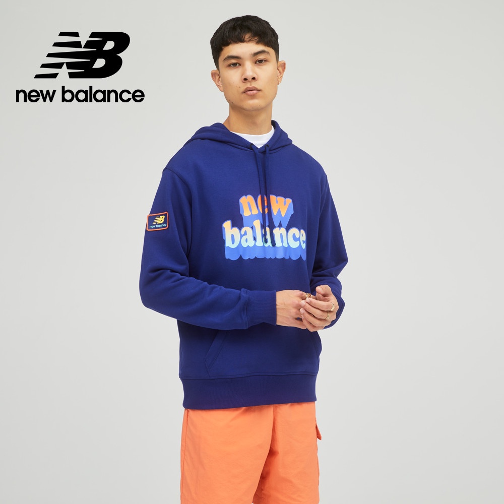 【New Balance】 NB 連帽長袖上衣_男性_藍色_MT21561VBE