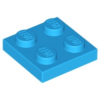 樂高 Lego 深 天空藍色 2x2 薄板 薄片 薄磚 顆粒 3022 6206809 底板 Azure Plate