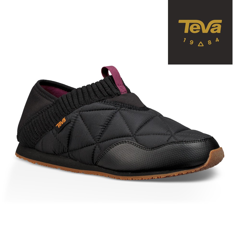 【TEVA】女 Ember Moc 防潑水菠蘿麵包鞋/休閒鞋/懶人鞋-黑色 (原廠現貨)