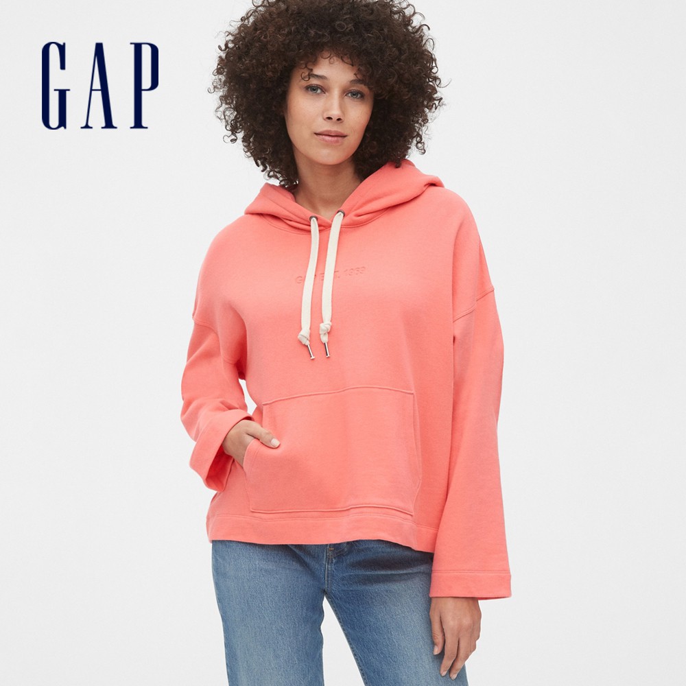 Gap 女裝 Logo縮口帽T-珊瑚色(544829)