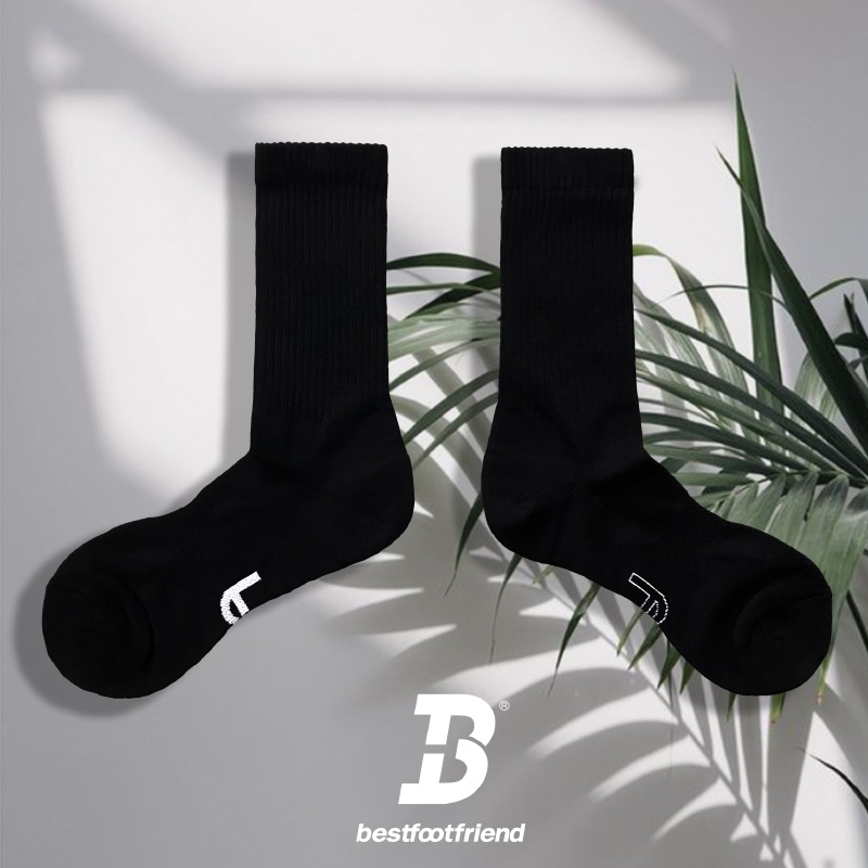 BEST FOOT FRIEND - BF22008-BK 素面純色 BFF 中筒襪 / 小腿襪 (黑色) 化學原宿