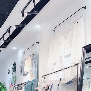 ☞ 服裝店掛衣架 吊衣架 展示架 晾衣架 服裝店展示架衣服上墻服裝架女裝店裝修貨架壁掛式細管正掛衣服架t1