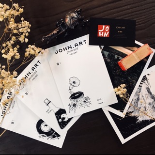 現貨🔥 John.art《臺灣文創》美式手繪風格 明信片 卡片 藝術 簡約 黑白 質感 個性化