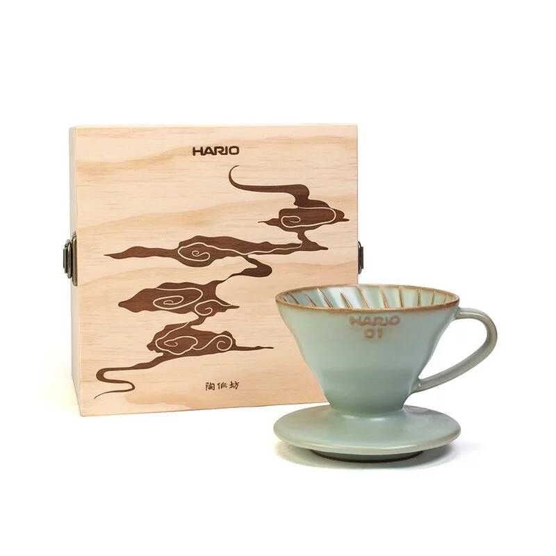 HARIO x 陶作坊 懷汝窯 V60 咖啡濾杯 1-2人份 精緻木盒包裝 台灣製『歐力咖啡』