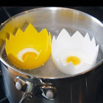 超方便 料理好幫手 食品級矽膠耐高溫煮蛋神器 (一組2入) - 蛋型