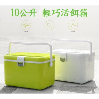 【漁樂商行】新款10L保溫箱 冰箱 養蝦箱 雙色 帶打氣孔 活餌箱 釣魚配備