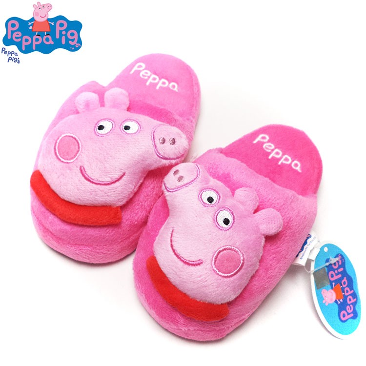 正版佩佩豬Peppa Pig粉紅豬小妹保暖毛拖鞋(PG0038)桃18-20.22號
