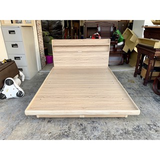 香榭二手傢俱*全新精品 梧桐橡木色標準雙人5尺 插座式床頭片後掀床組-附有安全裝置-收納床架-雙人床-床箱-床底-六分板