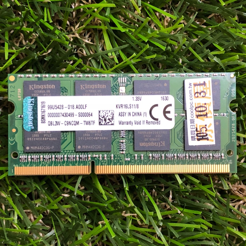 Kingston 8gb ddr3 1600 筆電 記憶體 ram 金士頓 KVR16LS11/8