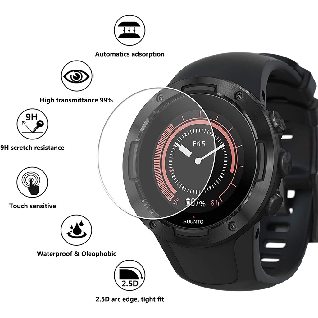Suunto 5/3 鋼化玻璃膜 Suunto 軟膜防塵手錶配件 Suunto 手錶屏幕保護膜全新
