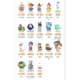 各式盲盒退坑 蠟筆小新 bunny 撕裂熊 畢奇 pucky hello kitty Labubu 玩具 徽章 隱藏