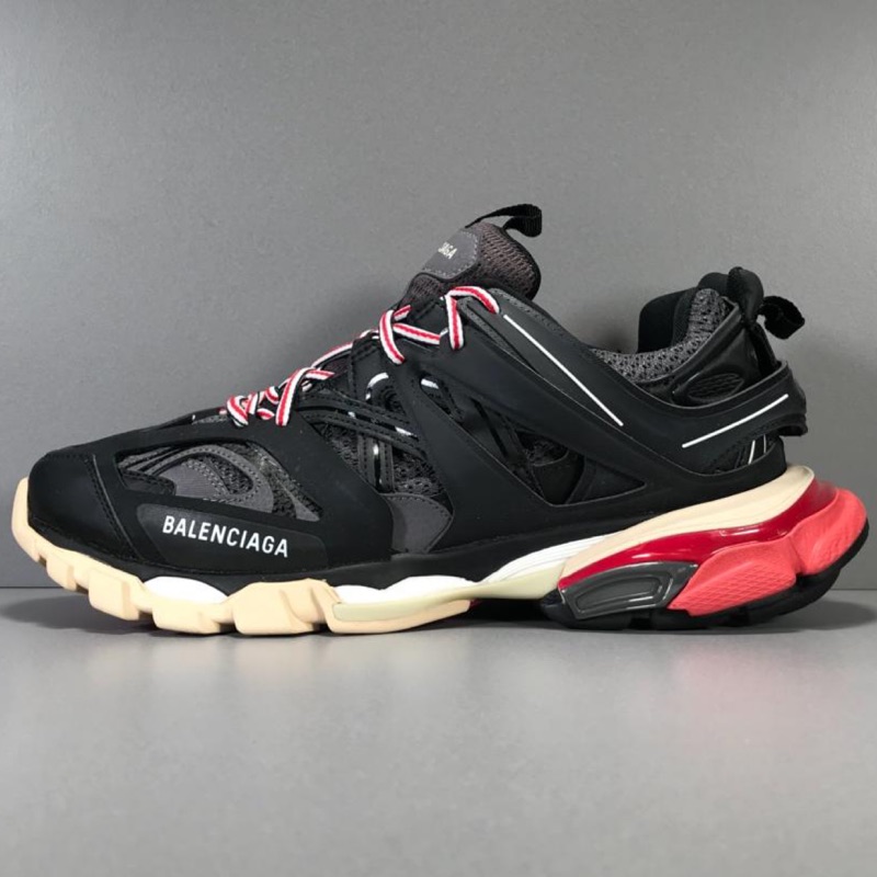 balenciaga track black grey red