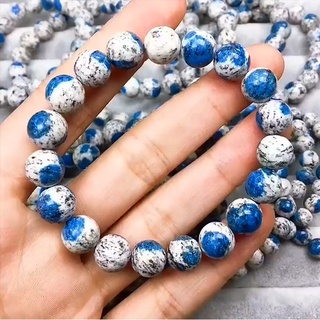 【CC精品A】天然K2水晶手鍊喜馬拉雅山水晶手鏈能量覺醒石藍銅礦和綠黑雲母共生礦blue手珠