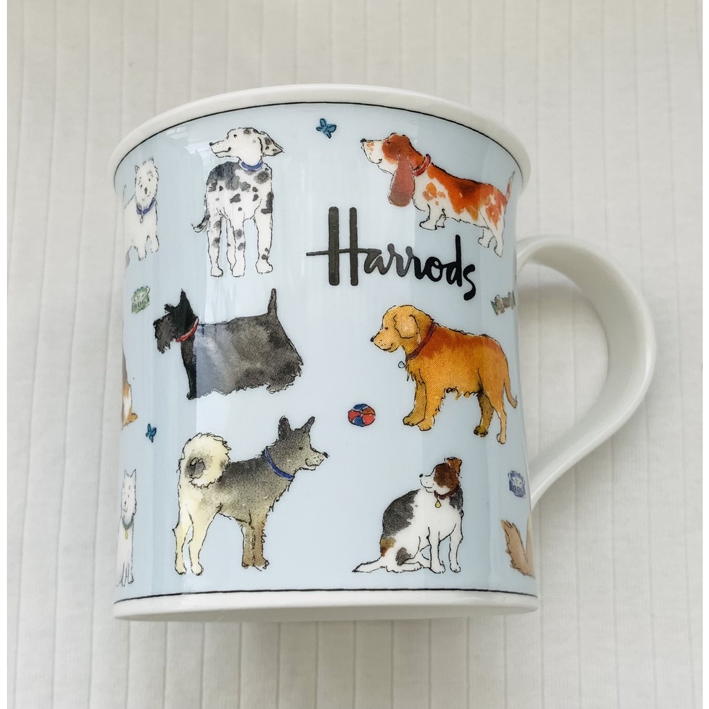 英國 Harrods 可愛 狗狗 犬 馬克杯 骨瓷馬克杯 茶杯